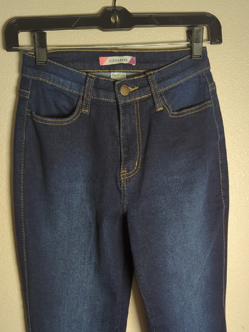 High-Rise Dark Blue Flare Jeans - Picture 3 of 11